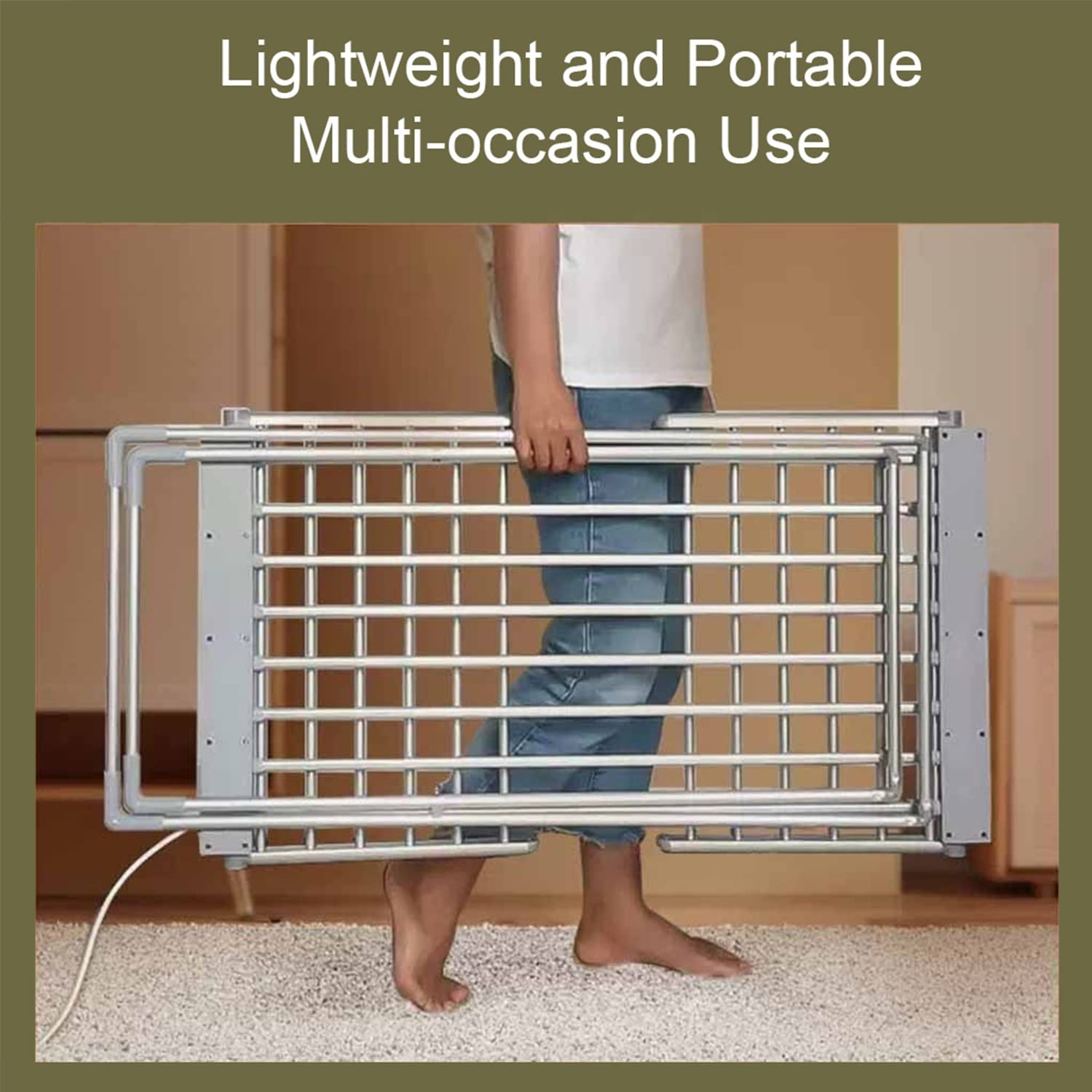 Asciugatrice elettrica Pieghevole a 18 Barre con Ali, asciugatrice Indipendente a Risparmio energetico, per casa, Bagno, Lavanderia, Appartamento