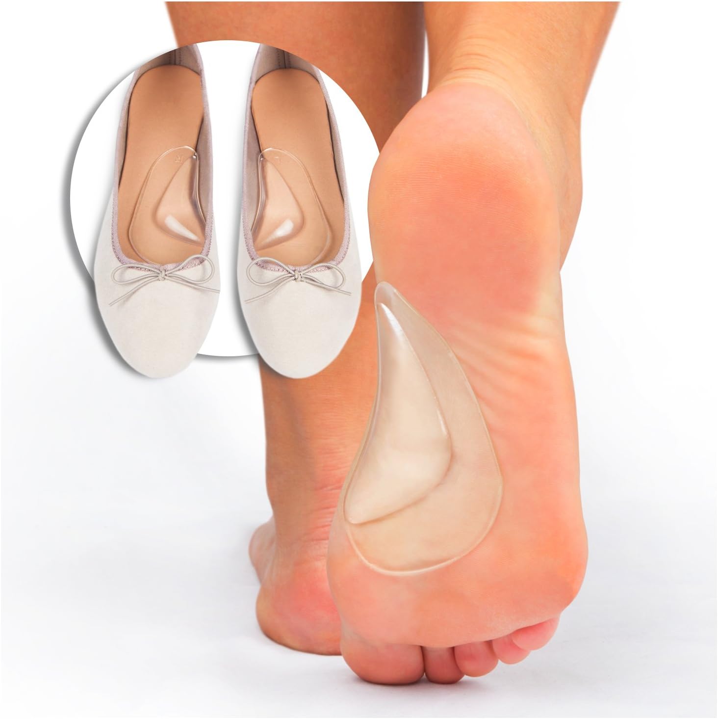 FOOTIU Arch Support Insoles for Flat Feet and Relieve Pain, 2 Pairs