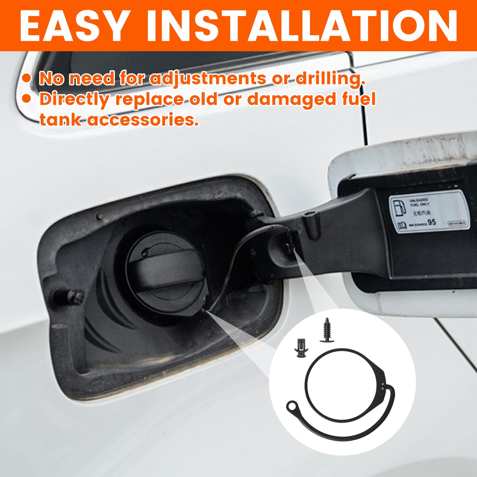 Fuel Tank Cap Replacement 4 Pcs Car Fuel Cap Tether Line Wire Replacement -  Rubber Cord With Loops & Pins For Audi, VW, Skoda, Porsche, Etc. Durable  Rubber Fuel Cap Strap