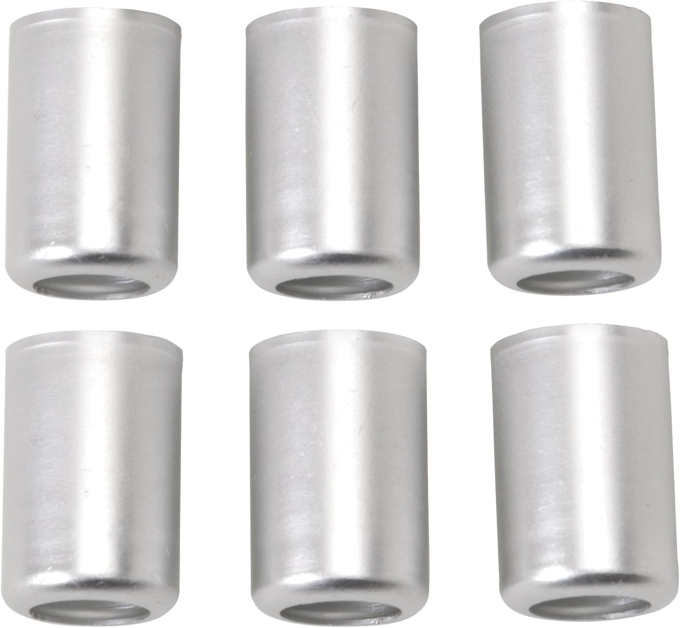 CRIMP COLLAR CRIMP ON #4 CLEAR ANODIZED QTY OF 6