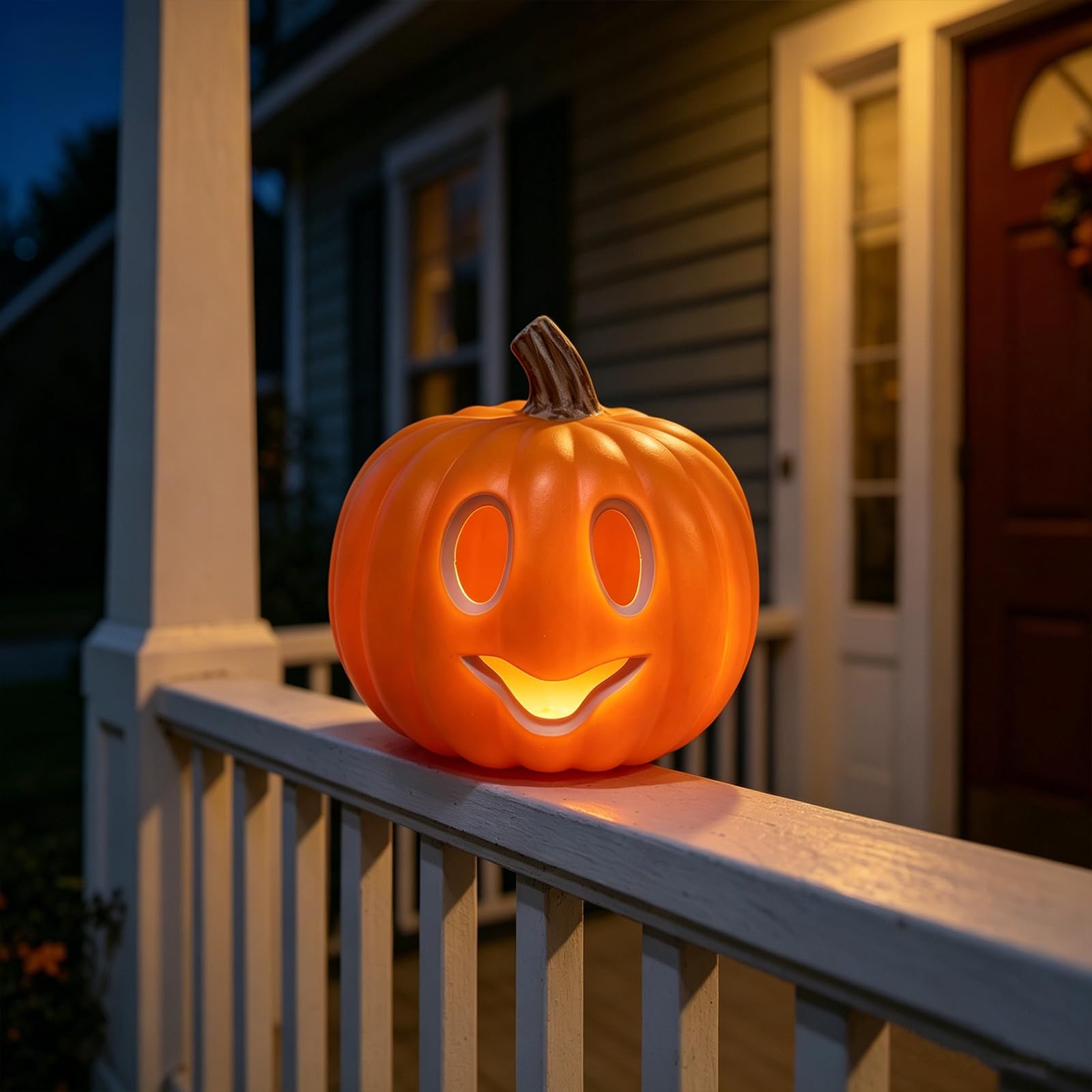 ibasenice Decorazione di Halloween a Forma di Zucca: Grande Zucca illuminata da 23 cm (9 Pollici) - Lanterna Spaventosa e Luminosa per Il Portico, Il Giardino e Le Feste a Tema casa stregata.