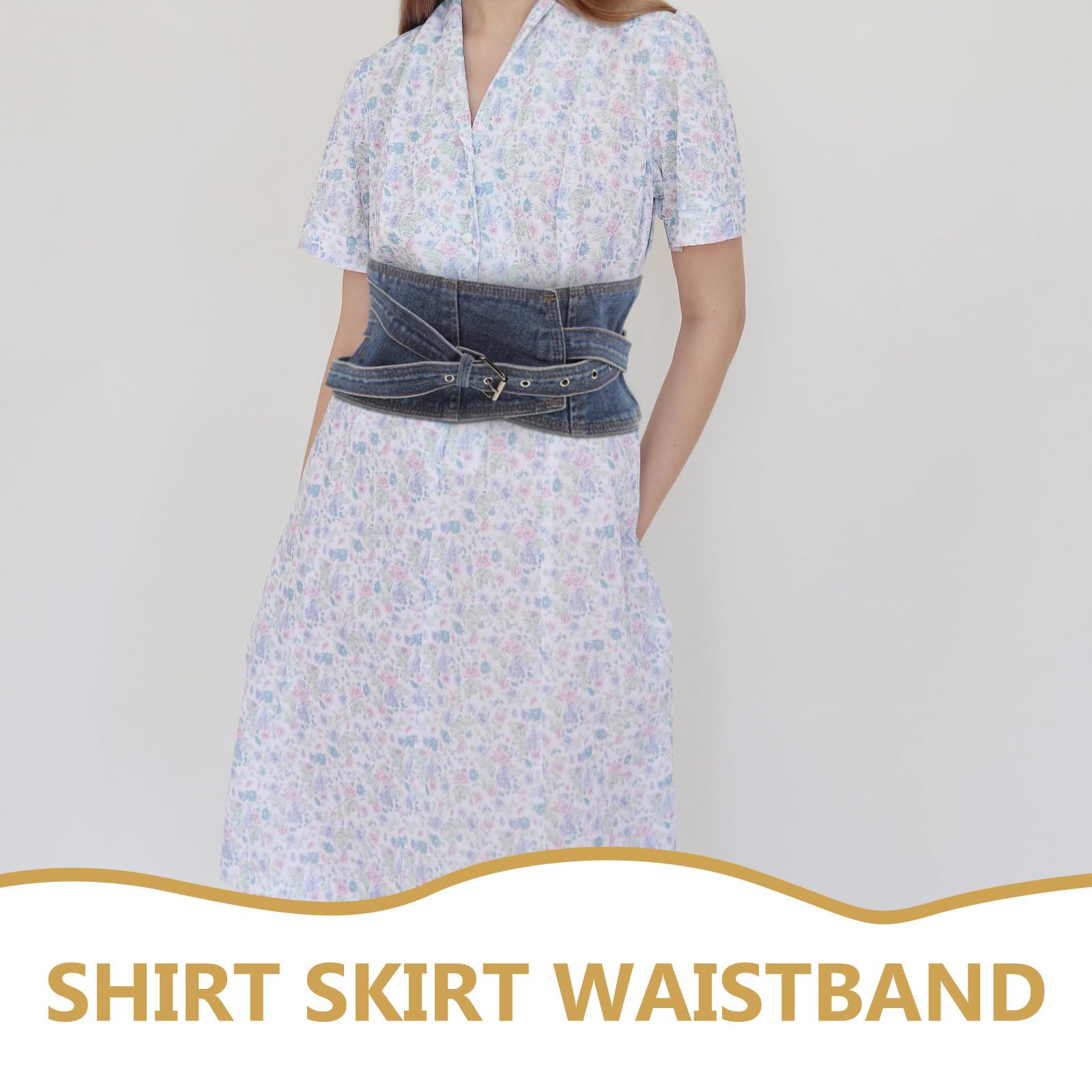 SOIMISS Ceinture en Denim Bleu Large pour Femme, Style All-match