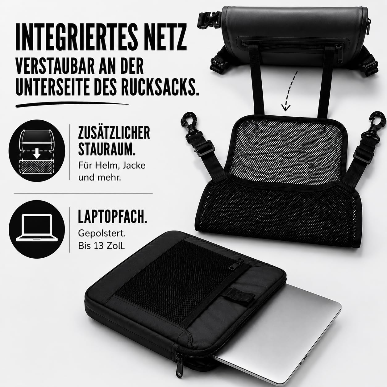 Fahrradtasche Gepäckträger 3in1: Gepäckträgertasche als Rucksack & Umhängetasche | 23L Wasserdicht | Laptopfach | Reflektierend