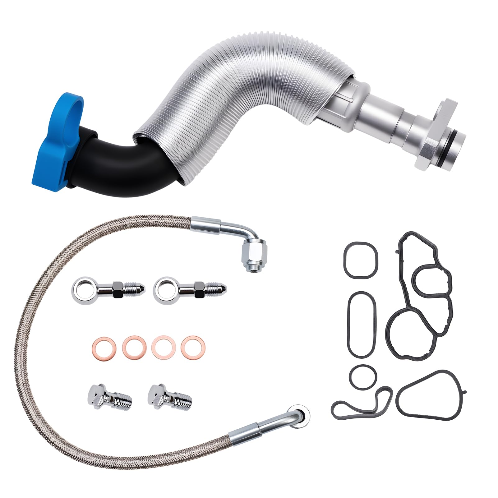 Turbo Turbocharger Oil Feed Line Oil Return Line Gasket Seals Set Fits for Cooper R55 R56 R57 R58 R59 R60 R61 2007-2016 OE#11657534454 11658617069