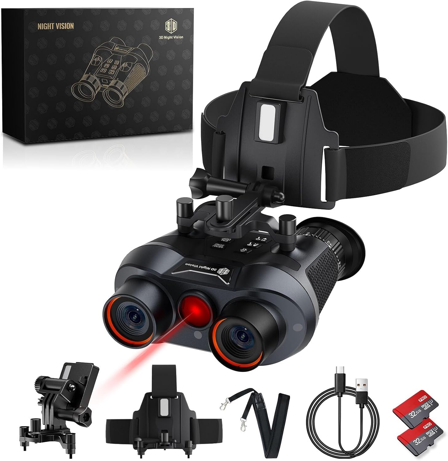 3D VR Night Vision Goggles,8K UHD Night Vision Binoculars for Adults, Auto Wake and Seamless 3D Integration Tech,Infrared Goggles, Rechargeable with 8K Photo&4K Video Thumbnail