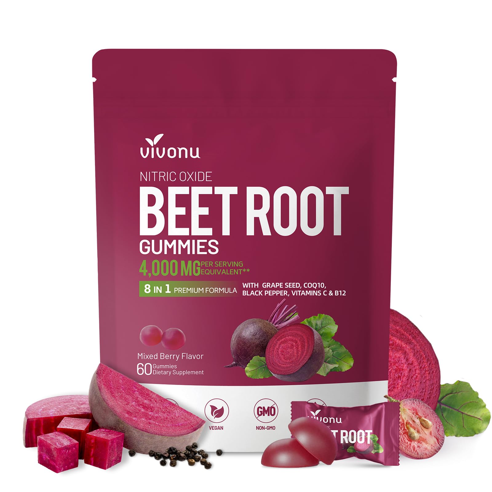 VivoNu Beet Root Gummies 8-in-1