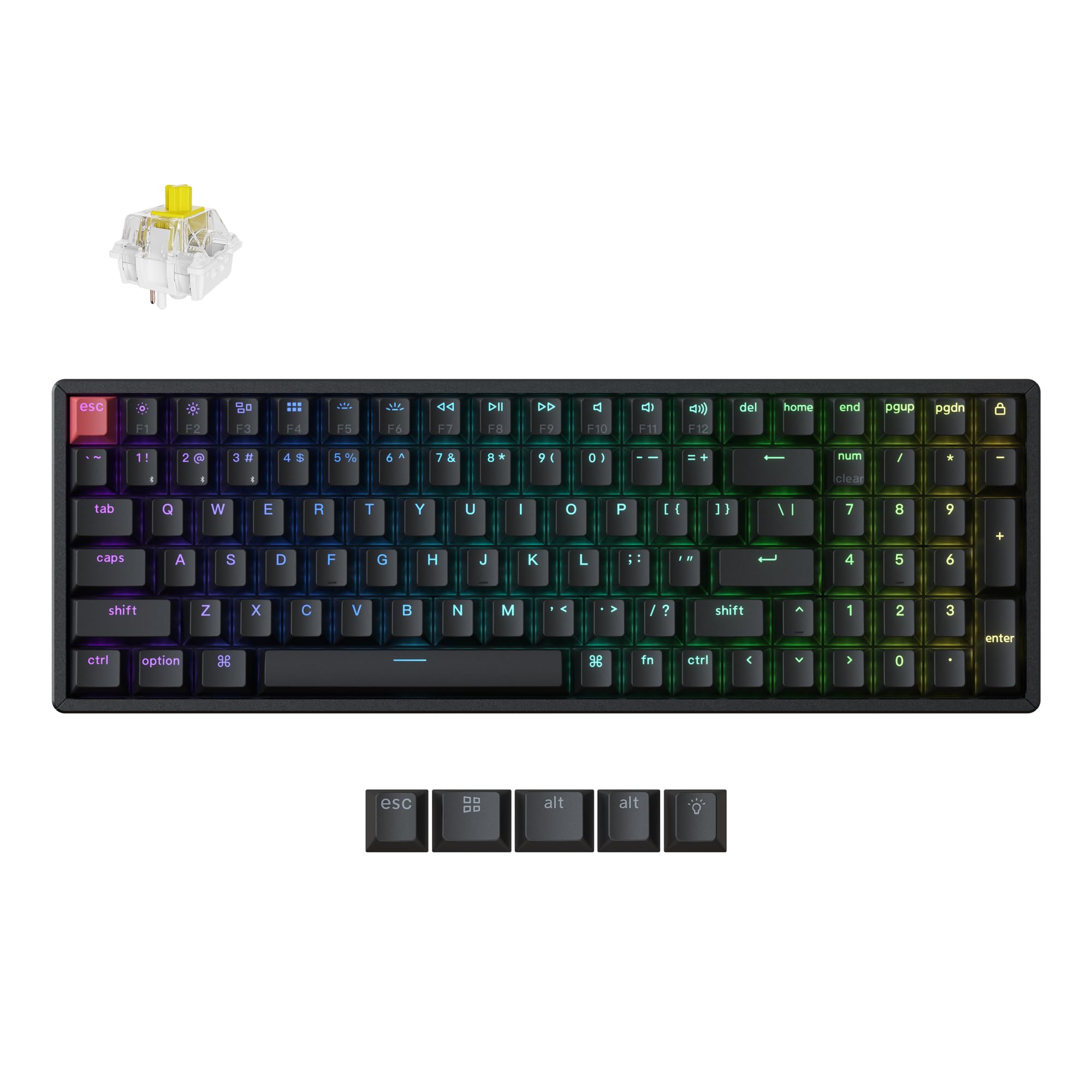 Keychron K4 96 Layout QMK Wireless and Wired Mechanical Keyboard Super Banana Switch RGB Backlight Aluminum Frame with
