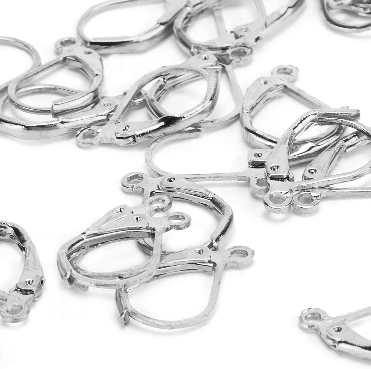 Cryfokt Clip On Earring Hooks, 50Pcs Brass French Ear Wires (White) image 4