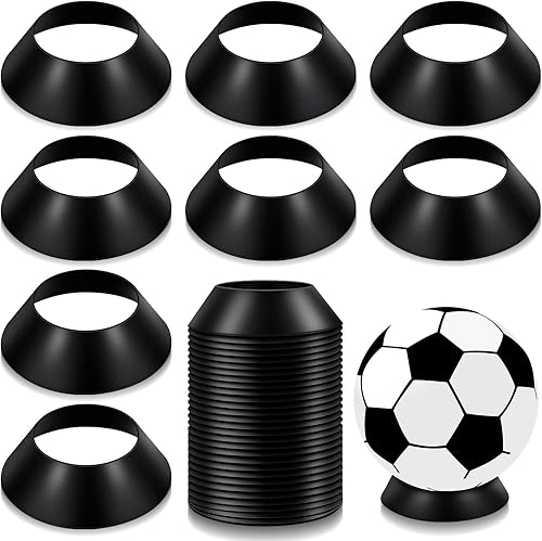 Soporte de bola de 48 piezas, soporte de bola de fútbol, baloncesto, deportes, almacenamiento de pelota de plástico negro, soporte de exhibición de