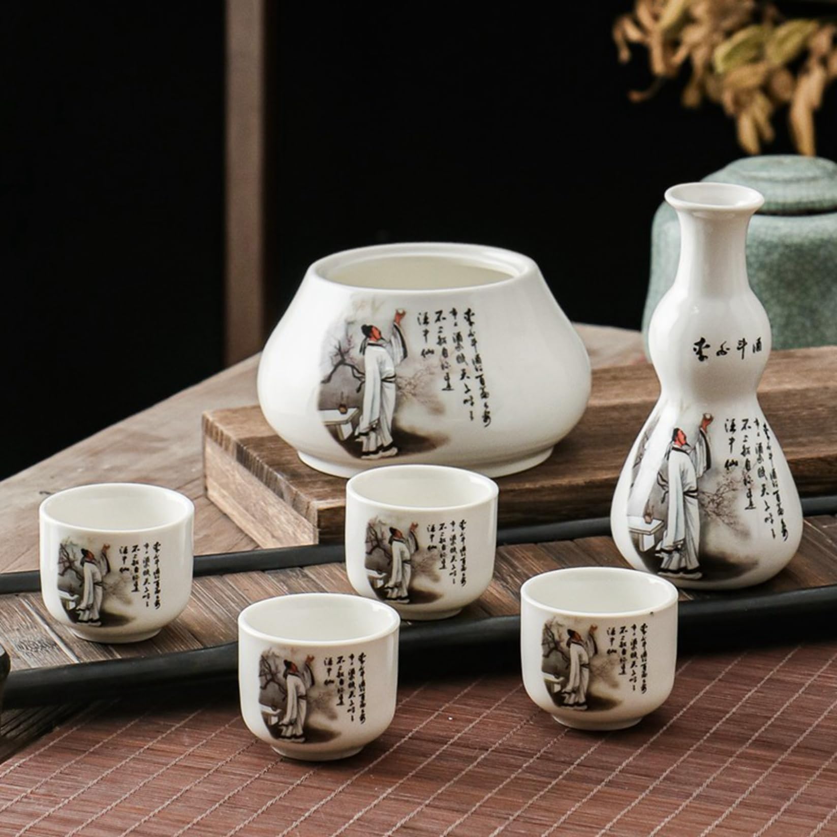 Amazon.co.jp: 酒器セット とっくり おちょこ セット 山水柄