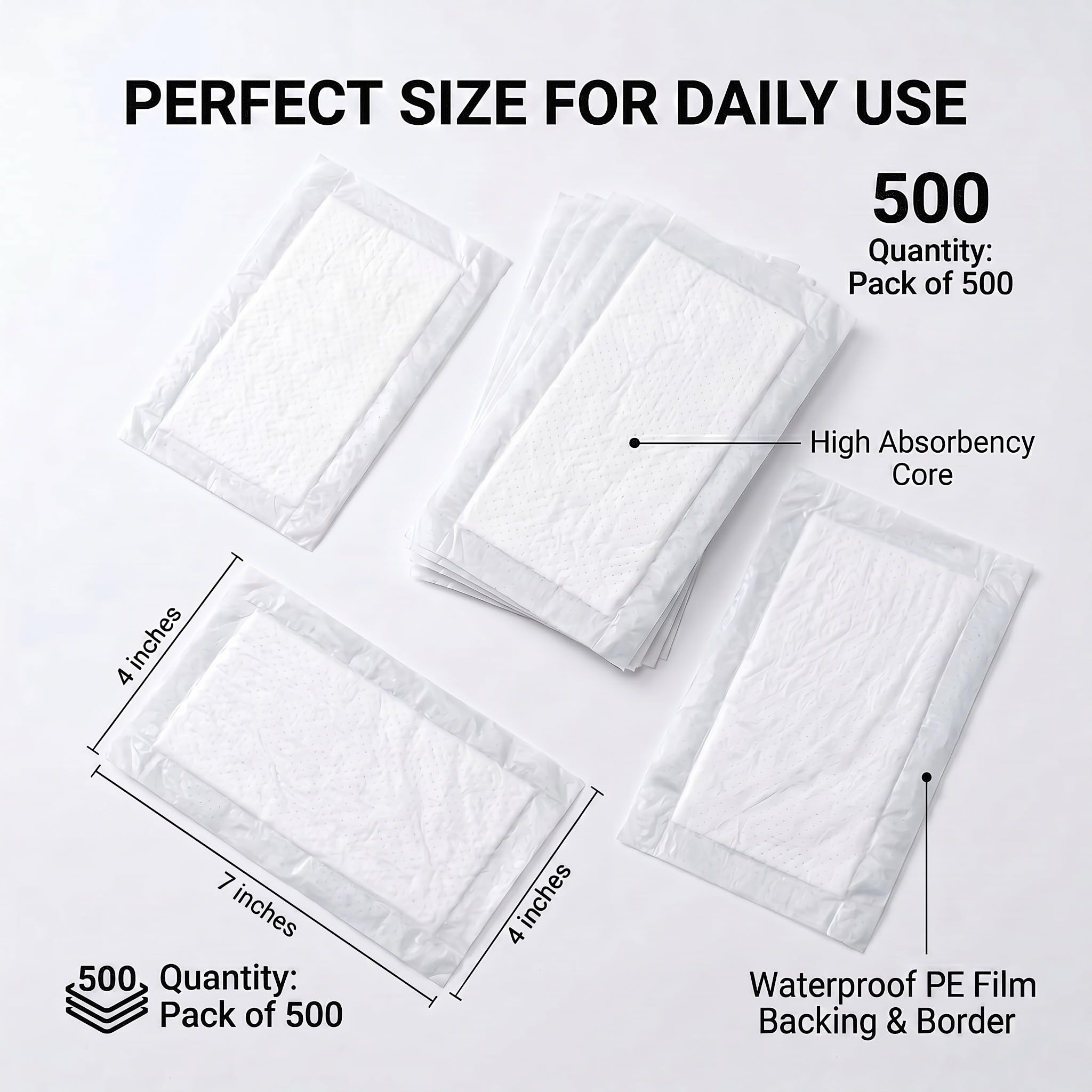 Almohadillas absorbentes de carne Dri Lock de 60 gramos, 4 x 7 pulgadas, almohadillas absorbentes de carne blancas para cocina y tienda (500 unidades)