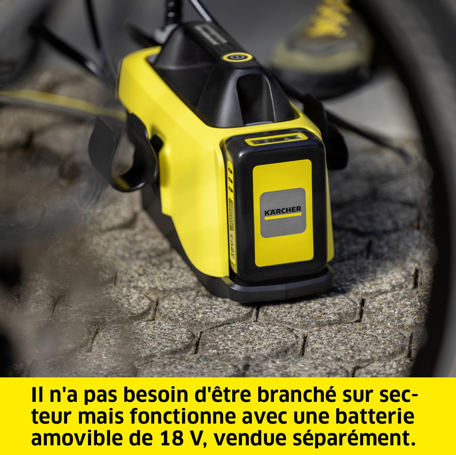 Kärcher Nettoyeur sans Fil Moyenne Pression OC 6-18, Pression: 24 Bar, Débit: 200 l/h, Poids: 2,5kg, Pistolet Pression, Buse à Jet Plat, Flexible, Compatible avec la Batterie Kärcher 18V Non-Incluse
