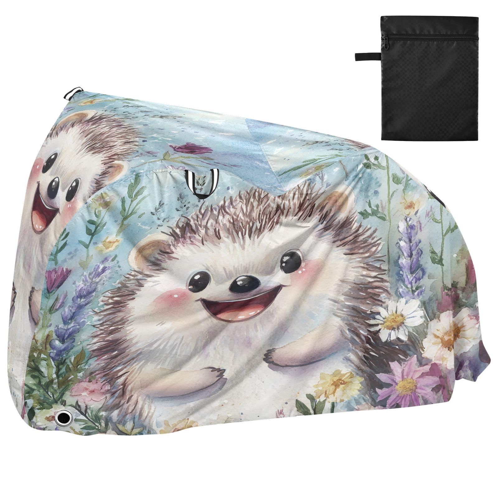 Pokrowiec na rower, wodoodporny, outdoorowy, rowerowy, motorower, wytrzymały, wiatroszczelny, ochrona przed słońcem, do roweru górskiego, szosowego, szczęśliwy jeż, kwiat