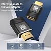 Adaptador HDMI 2 Pack, conector HDMI 2.1 hembra a hembra, extensor HDMI macho a hembra, soporta 8K@60Hz 4K@120Hz 48Gbps HDR, para HDTV, monitor, laptop, Xbox, PS4/PS5, negro 3