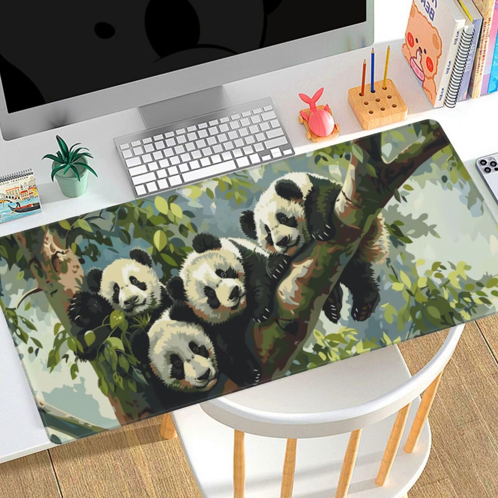 Alfombrilla Ratón XXL 1500x800mm,Alfombrilla de Escritorio Multifuncional,Protector de Mesa Mouse Pad Impermeable,Gaming mousepad Antideslizante para Hogar,Oficina Regalo - animal,Panda gigante ZJ-567
