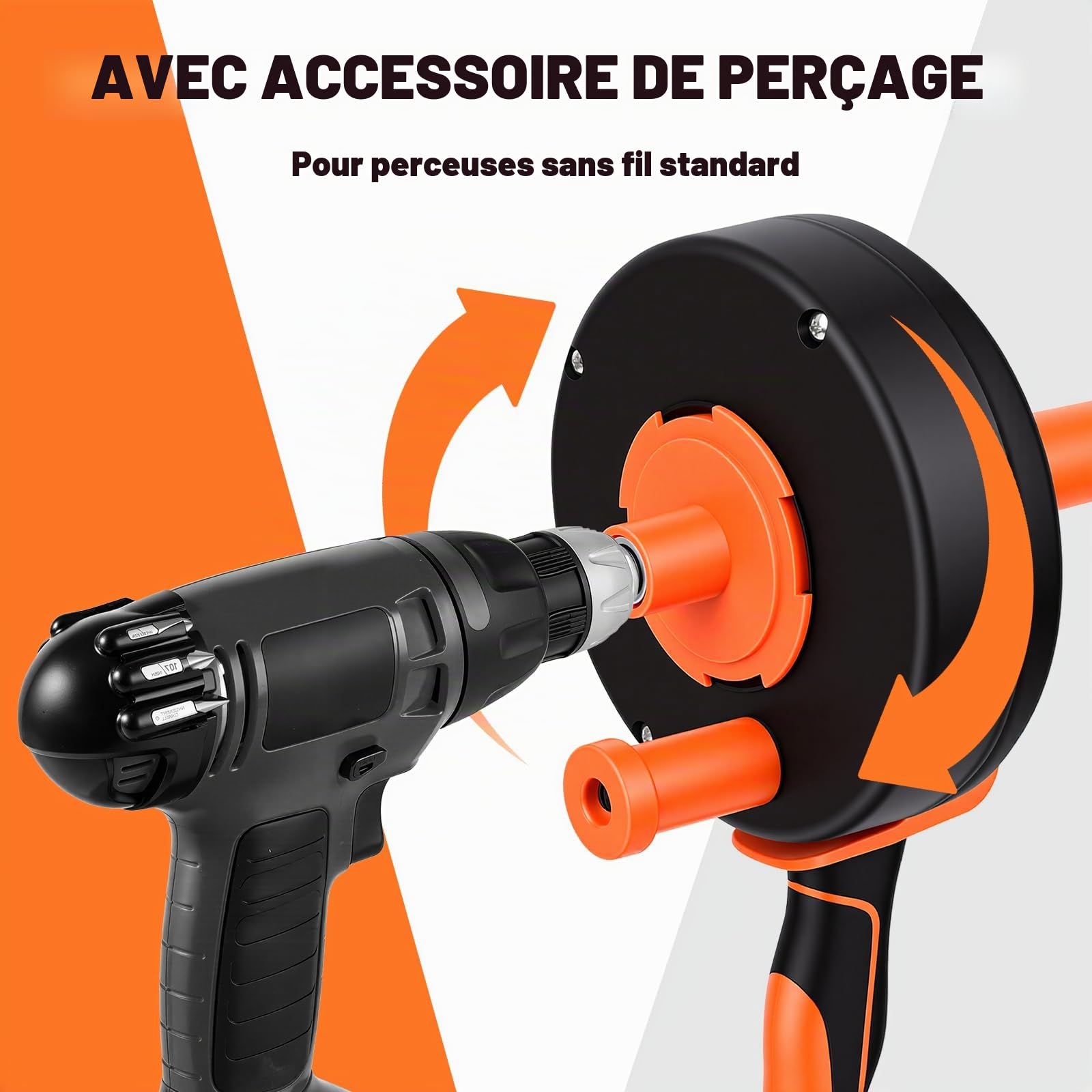 Furet Deboucheur Canalisation, Furet Canalisation 10 Mètres, Spirale de Nettoyage de Canalisation, pour un Nettoyage Écologique des Tuyaux, pour Cuisine, la Salle de Bain, l'Évier et l'Égouttement