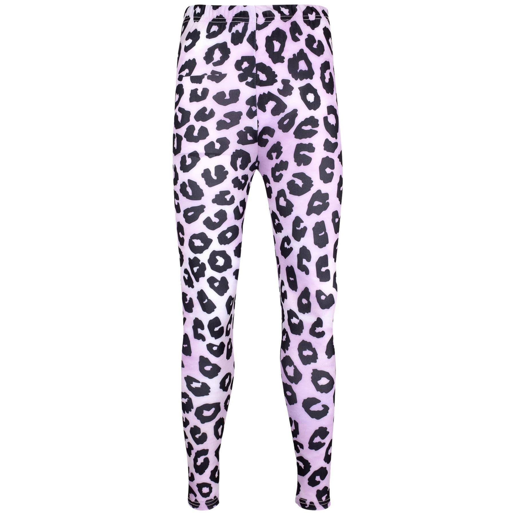 A2z 4 Kids Girls Lilac Leopard Stretch - Legging 256 7-8