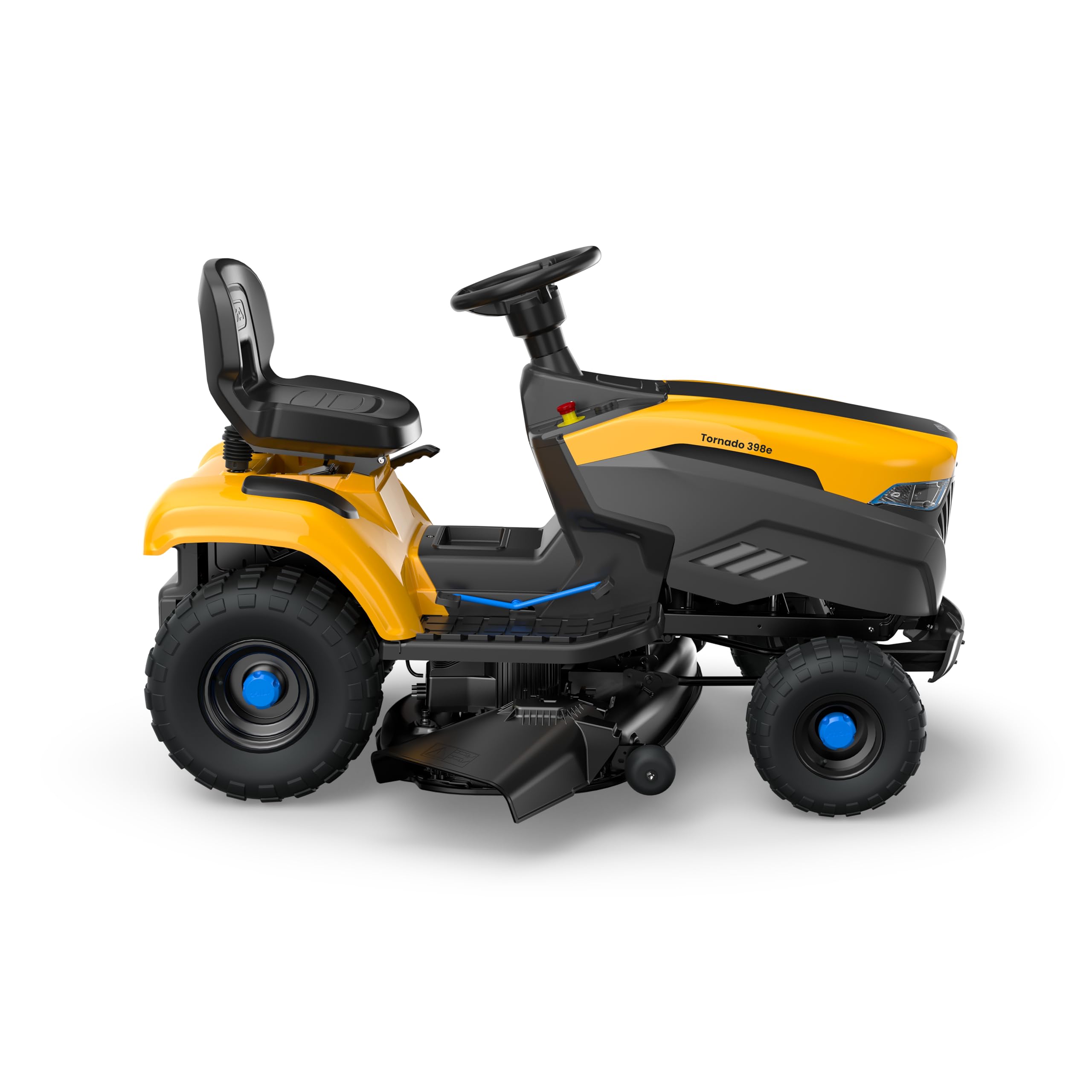 STIGA Tornado 398e Rasentraktor 98 cm – Akku Rasenmäher mit Mulchfunktion, 48V 30Ah ePower Batterie – Rasenmähertraktor mit Seitenauswurf, digitalem Armaturenbrett & Anhängerkupplung