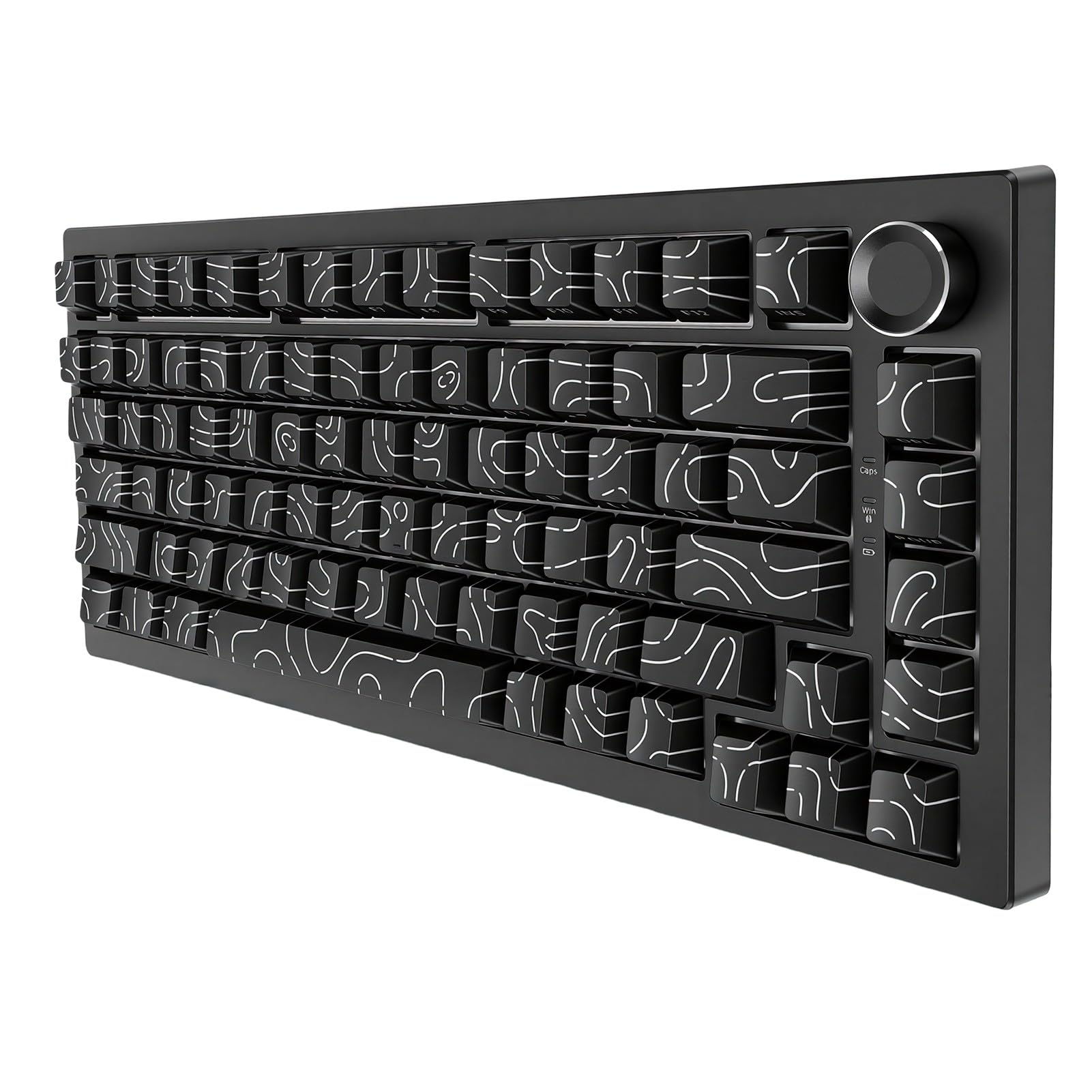 Tastiera Meccanica Wireless, Supporto per Guarnizione Retroilluminato RGB Sostituibile a Caldo Al 75% con Batteria da 8000 MAh, per PC da Gioco Mac (di contorno nera)