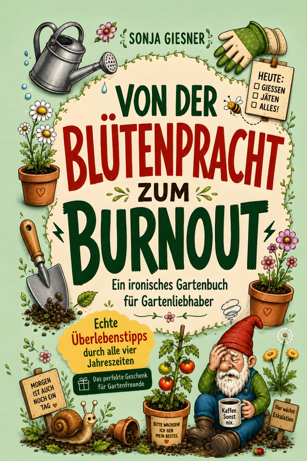 Von der Blütenpracht zum Burnout - Ein ironisches Gartenbuch für Gartenliebhaber: Echte Überlebenstipps durch alle vier Jahreszeiten - Das perfekte Geschenk für Gartenfreunde