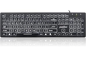 Perixx PERIBOARD-317 Wired USB Keyboard with Backlit Illuminated LED
