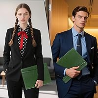 Vista 5 de Carpeta de portafolio Calfinder con cremallera, padfolios de piel para mujeres y hombres, portafolio profesional con soporte para bloc de notas