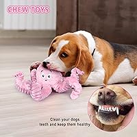 Vista 3 de Juguetes chirriantes para perros, pulpo, juguetes de felpa resistente para perros grandes, medianos y pequeños, juguetes de peluche para cachorros