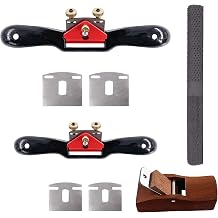 Swpeet 8Pcs 9" 10" Adjustable Spokeshave with Replacement Blades and 4-Way Rasp File with Portable Woodworking Planes Wood Working Hand Tool Kit, Metal Blade Wood Working Hand Tool for Wood Craft