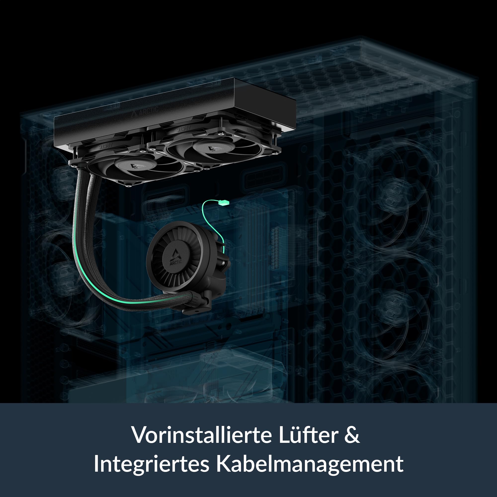 ARCTIC Liquid Freezer III Pro 280 - Wasserkühlung PC, AIO CPU Wasserkühler, 2x140 mm, 38 mm Radiator, PWM-Pumpe, VRM-Lüfter, AMD AM5/AM4, Intel LGA1851/1700 Contact Frame - Schwarz