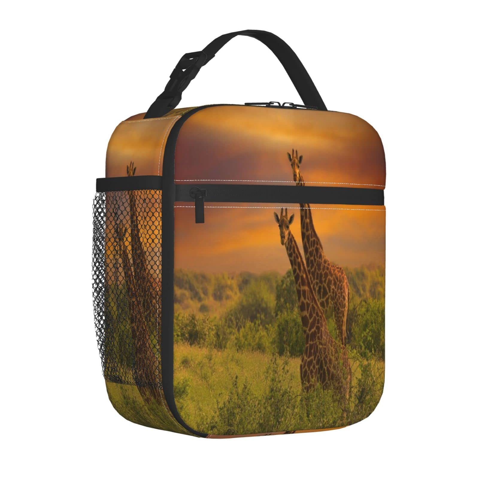 LOKGIE Borsa termica termica con giraffa colorata per adulti, uomini