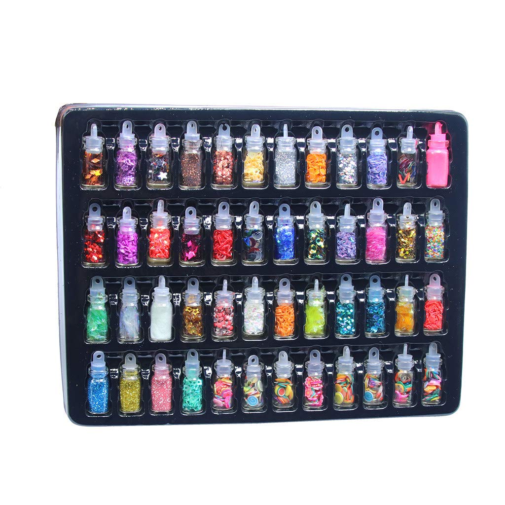 Sisit Fluffy Slime,DIY Slime Supplies Fruit Kit Cloud Slime Aromatherapy Pressure Children Slime Toy for Kids,48Pcs Sequins Glitter Filler Soft Slime Toys For Children Mud DIY Kit