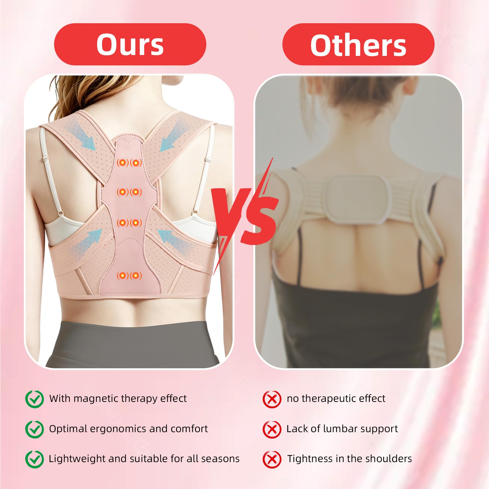 Correttore Posturale Spalle Donna, Fascia Lombare Supporto Schiena