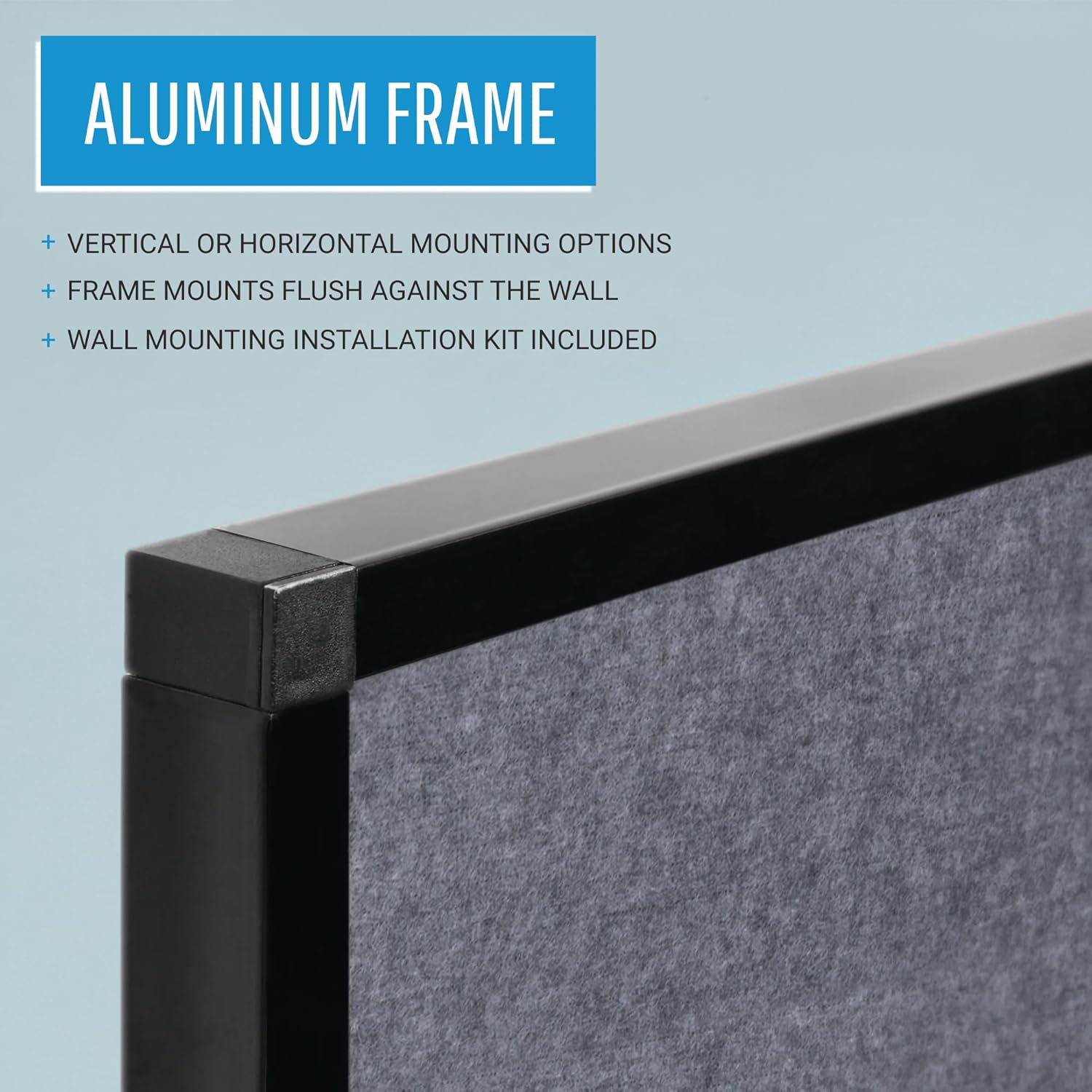 MasterVision New Generation A9 Bulletin Board, 36" x 48" Gray Felt Board, Wall Mounted Push Pin Board for Home Office Décor, Black Frame