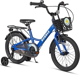 Bubble 12 14 16 Inch Kids Bike for 3-8 Years Old Boys & Girls Bicycles with Basket & Stabilisers & Rear Rack, Multiple Colors