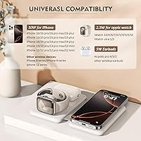 Vista 2 de Cargador inalámbrico magnético para iPhone: estación de carga de viaje 3 en 1 para dispositivos Apple para iPhone 16 15 14 13 12 Pro Max Plus