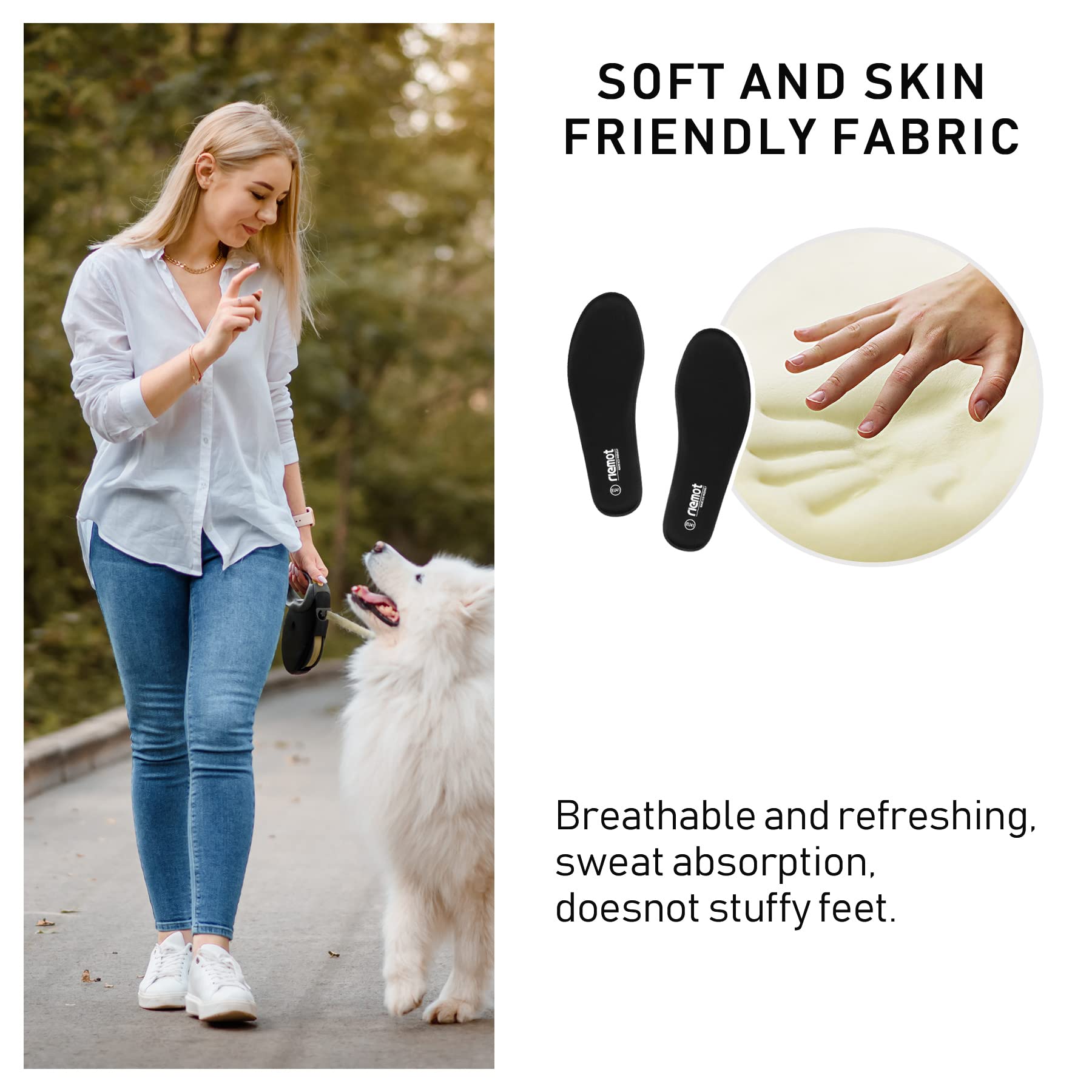 riemot Solette in Memory Foam,Solette Scarpe Assorbimento degli Urti per Uomo Donna,Supporto Arco Inserti per Scarpe Sollievo dal Dolore ai Piedi,Suole Scarpe Traspiranti ad Assorbi Umidità,36-46 EU