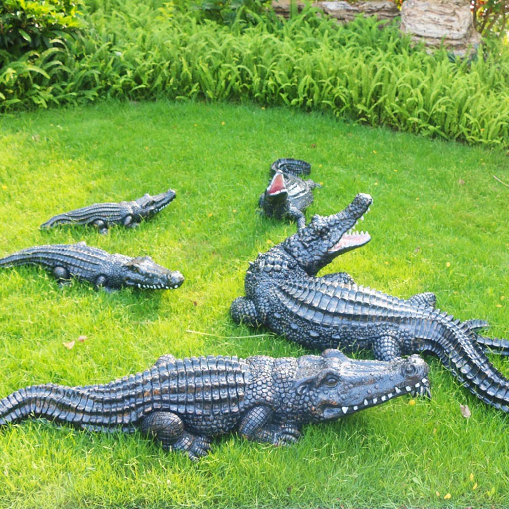 手作り ワニ　わに　立体オブジェ　ガーデニング　飾り Amazon.co.jp: ガーデンオーナメント・置物 魚のいる池のワニの像の
