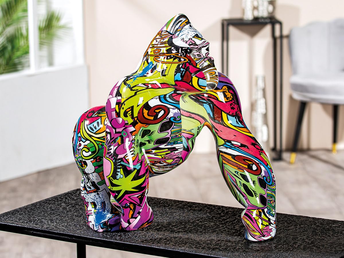 Casablanca modernes Design Large Decorative Figure Gorilla XL - Decorative Object Monkey King Monkey Street Art - Decoration and Gift - Multicoloured Height 40 cm