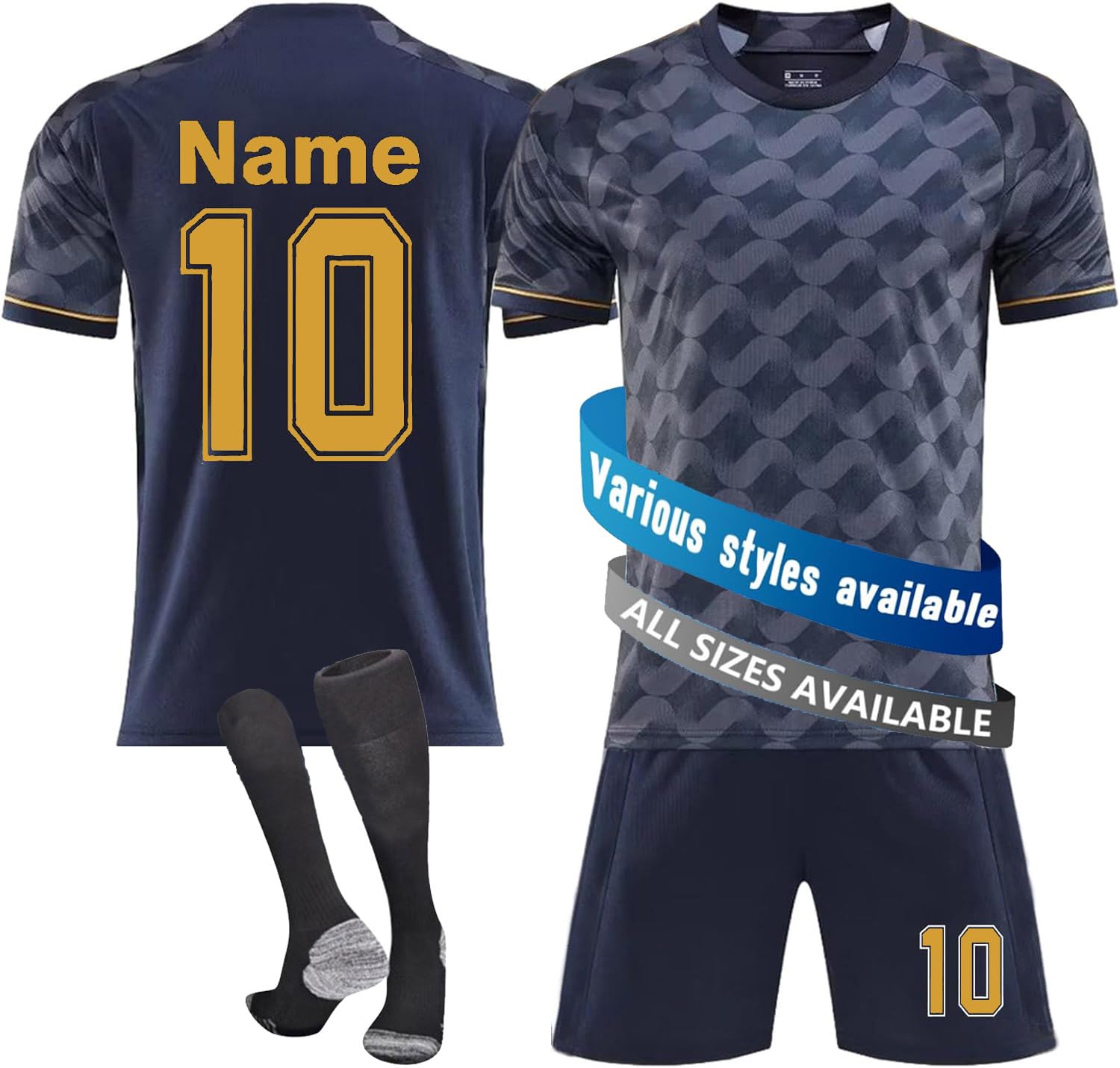 Genérico Madrid Camiseta de Fútbol Personalizada para Niños y Adultos Camiseta de Fútbol de Casa/Visitante con Nombre y Número Ropa Futbol Niño Infantil/Adulto Replica Oficial con Licencia Oficial