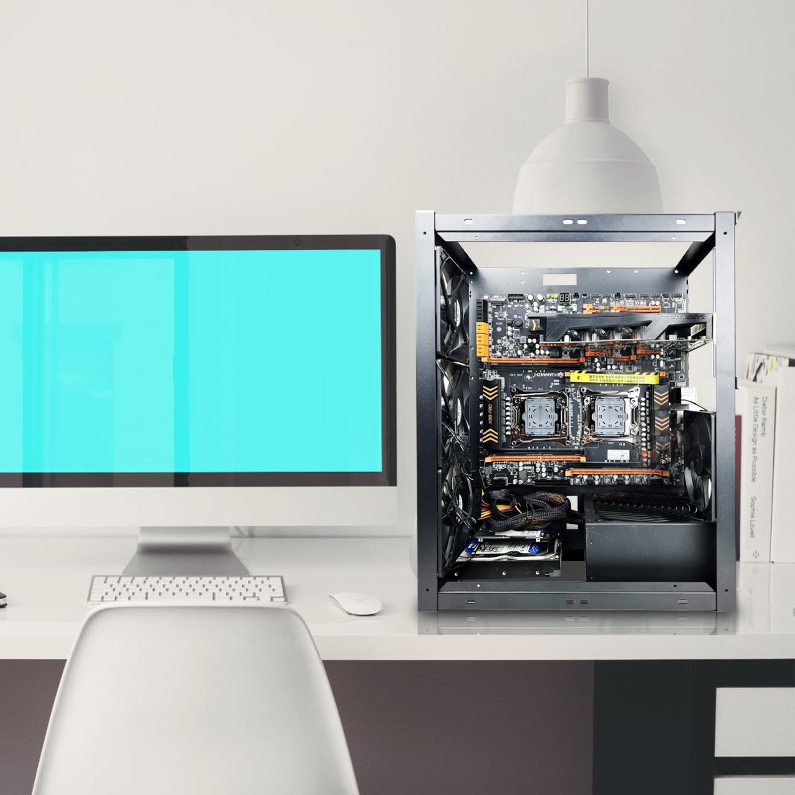 Supporto in metallo per ventola di raffreddamento ad aria e acqua | rack in alluminio fai da te, di supporto verticale per scheda madre del computer, overclocking dissipazione del calore