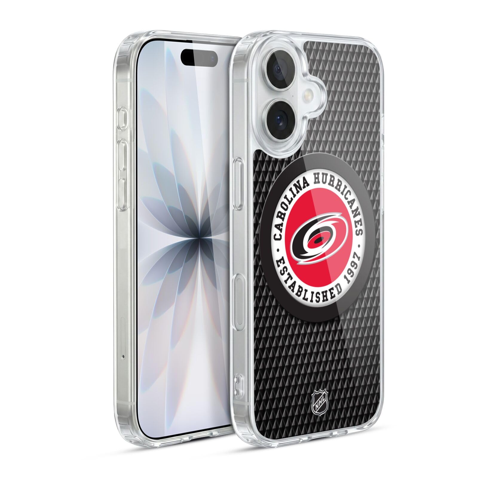 Head Case Designs Officially Licensed NHL Puck Texture Carolina Hurricanes Gel Case [Military Grade Protection] Compatible with Apple iPhone 17 and Compatible with MagSafe