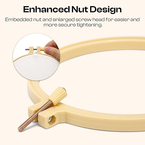 Miniatura 4 de Caydo 6 aros de bordado de 3 a 10 pulgadas para punto de cruz, pequeño aro de bordado con 16 agujas para bordado, aguja de perforación, costura