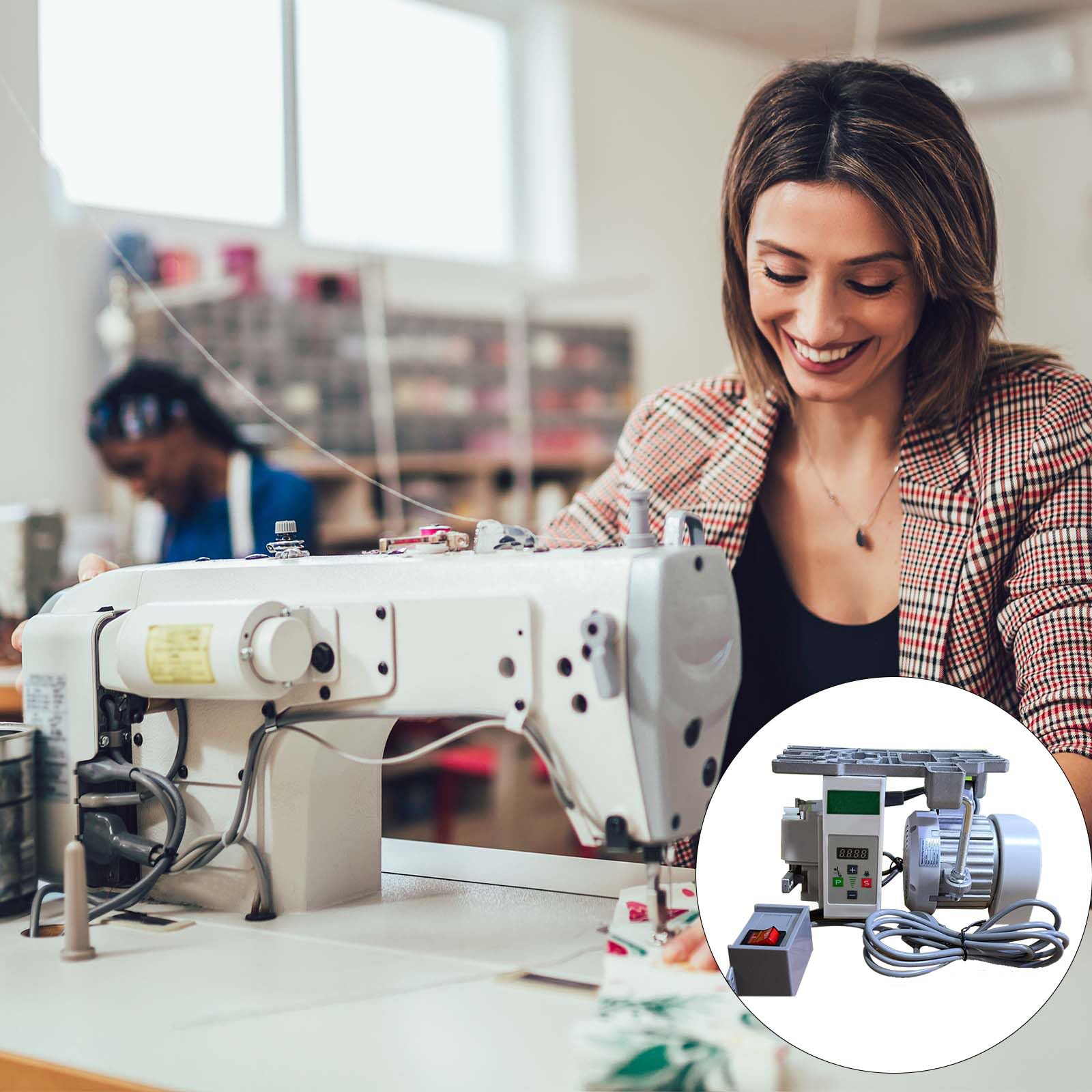 Motore Per Macchina Cucire Elettrico, 220V 750W Motore Per Macchina Cucire Industriale Servomotore A Risparmio Energetico 200-6500 Giri/Min Per Macchine Cucire Industriali Domestiche