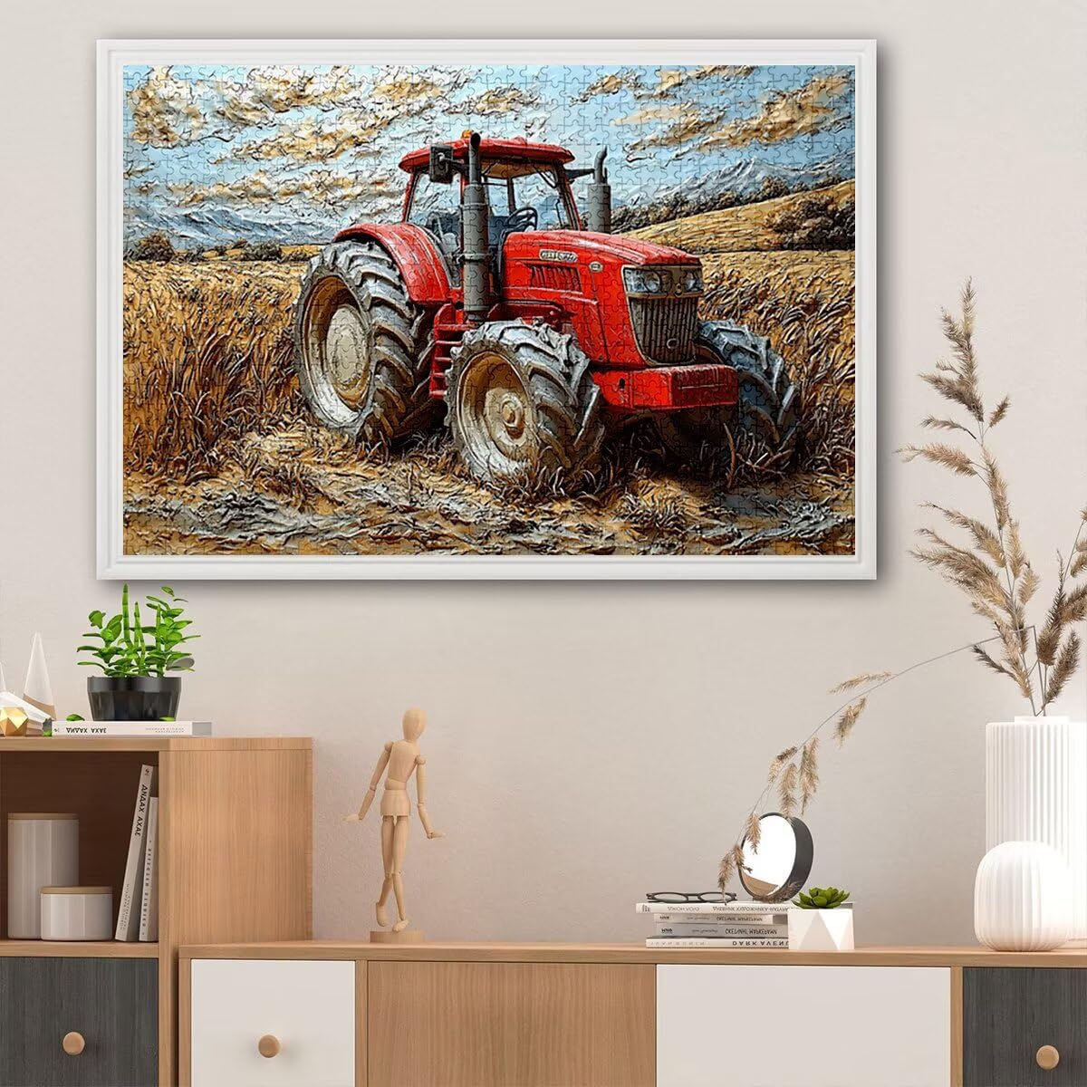 Puzzle 3000 elementów, traktor, krajobraz, 3000 części, drewniane puzzle dla dorosłych, trudna łamigłówka, gra logiczna dla całej rodziny, drewniane puzzle do dekoracji salonu, prezenty, B-24