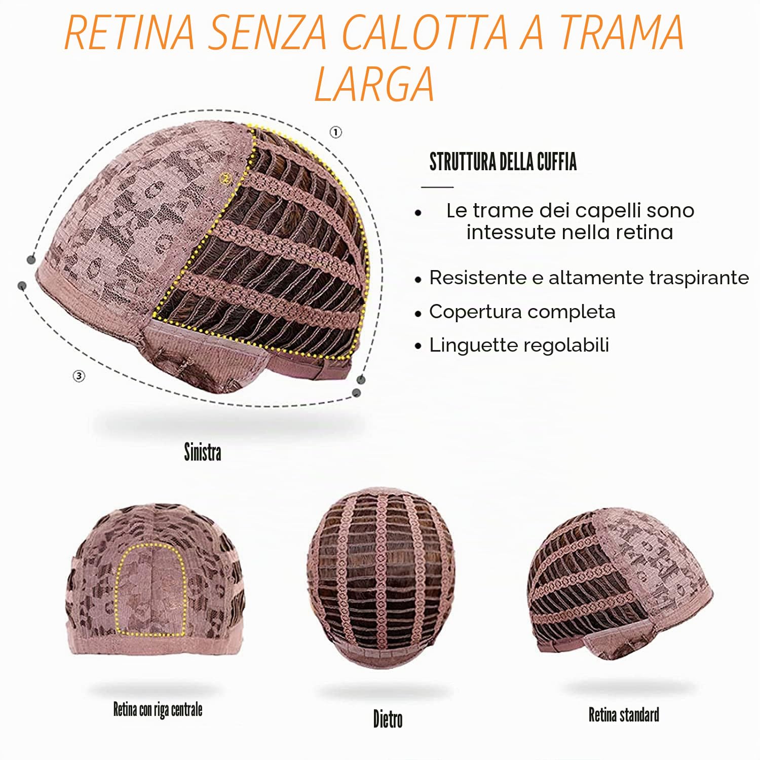 Honygebia Parrucca sintetica resistente al calore con frangia ombré attaccatura scura liscia onde donna