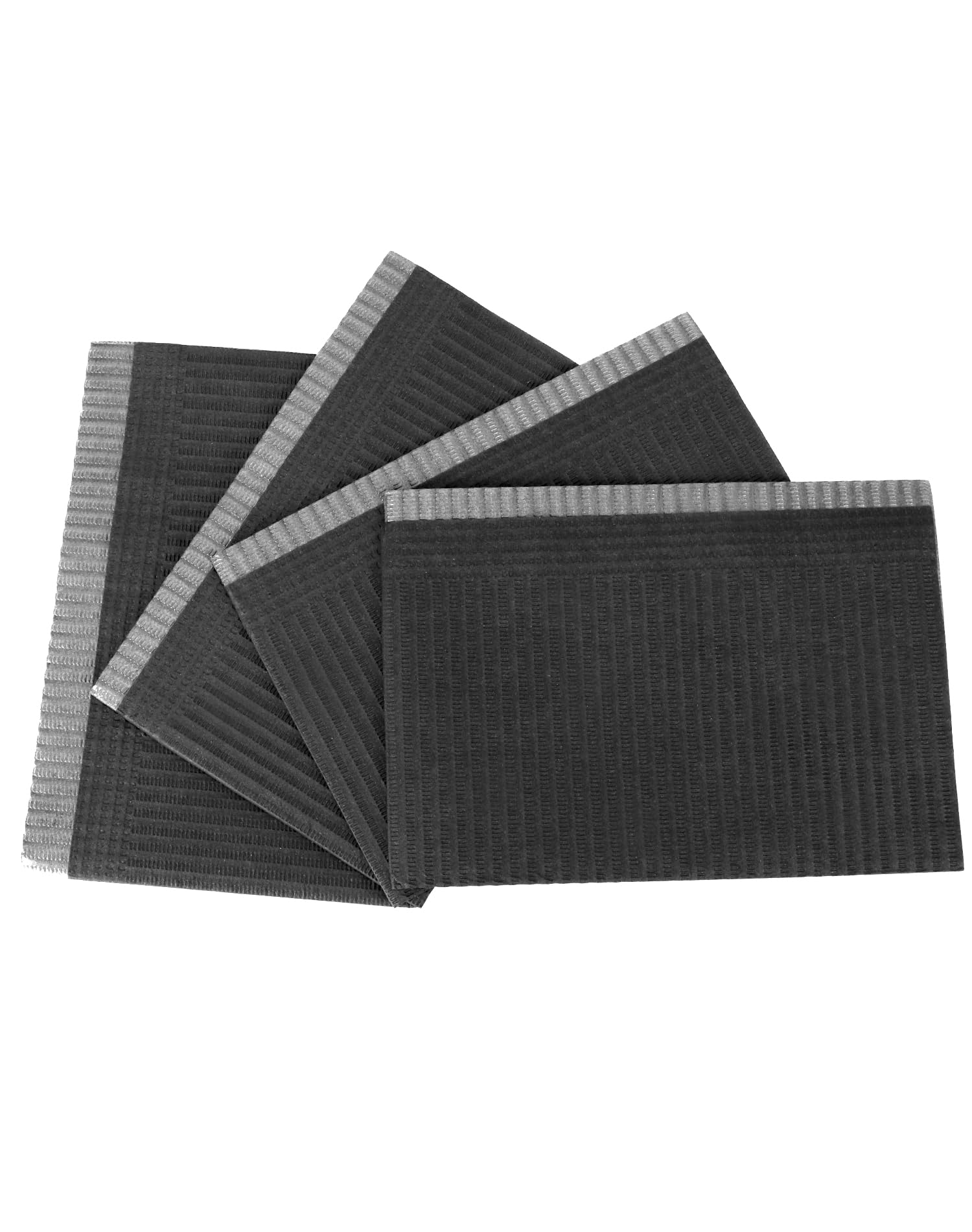 QWORK Baberos Desechables Impermeables 125 Piezas 33x45 cm 3 Capas Negros
