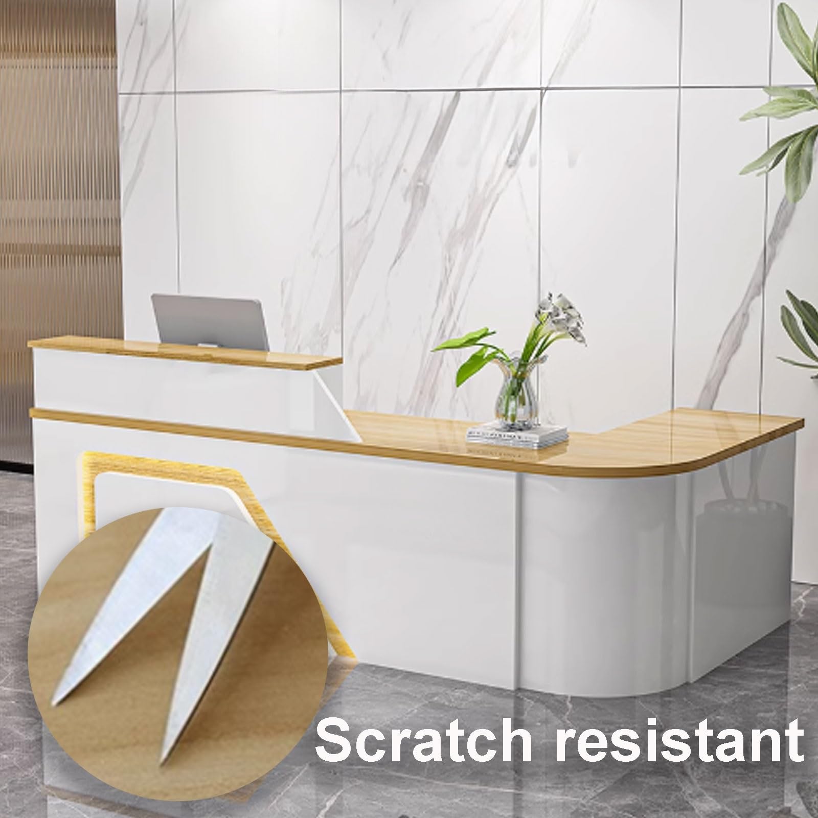 Generico Bancone Reception Moderno - Supporto per Hall e ristoranti, Bianco e Rosso, 120 cm - Soluzione Reception Elettronica per Ufficio e Area d'attesa, SK Design