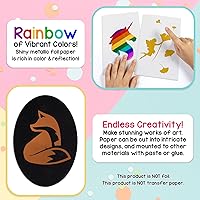 Vista 4 de Hygloss Papel de aluminio metálico, 20 hojas, 10 hojas de papel metálico surtido, 8.5 x 10 pulgadas, papel de aluminio ideal para manualidades