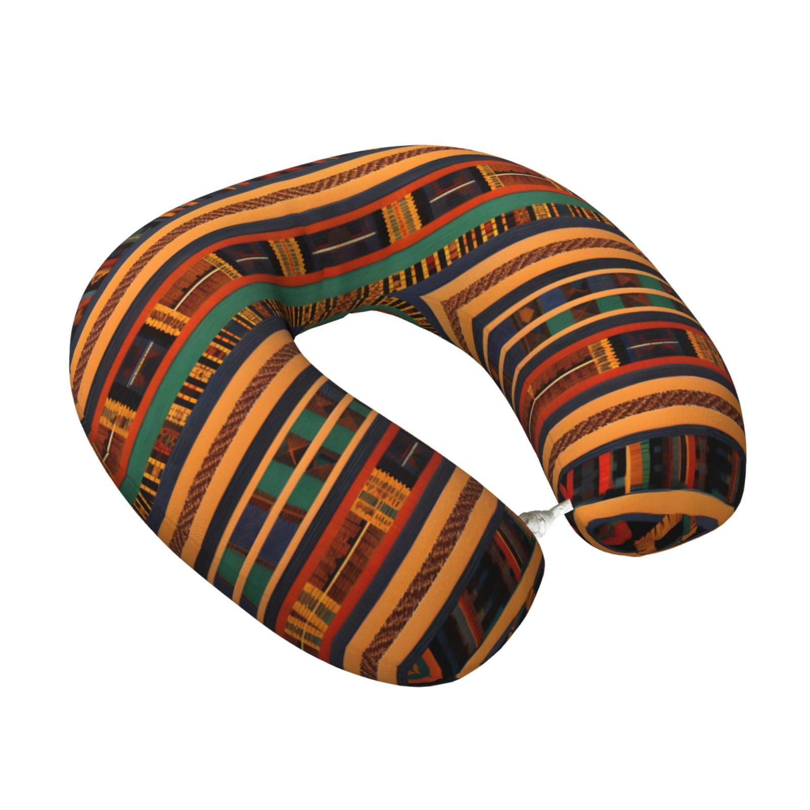 Yyoretp african weaving Print Travel Pillow Pure Memory Foam Neck Pillows Portable Headrest for Airplane