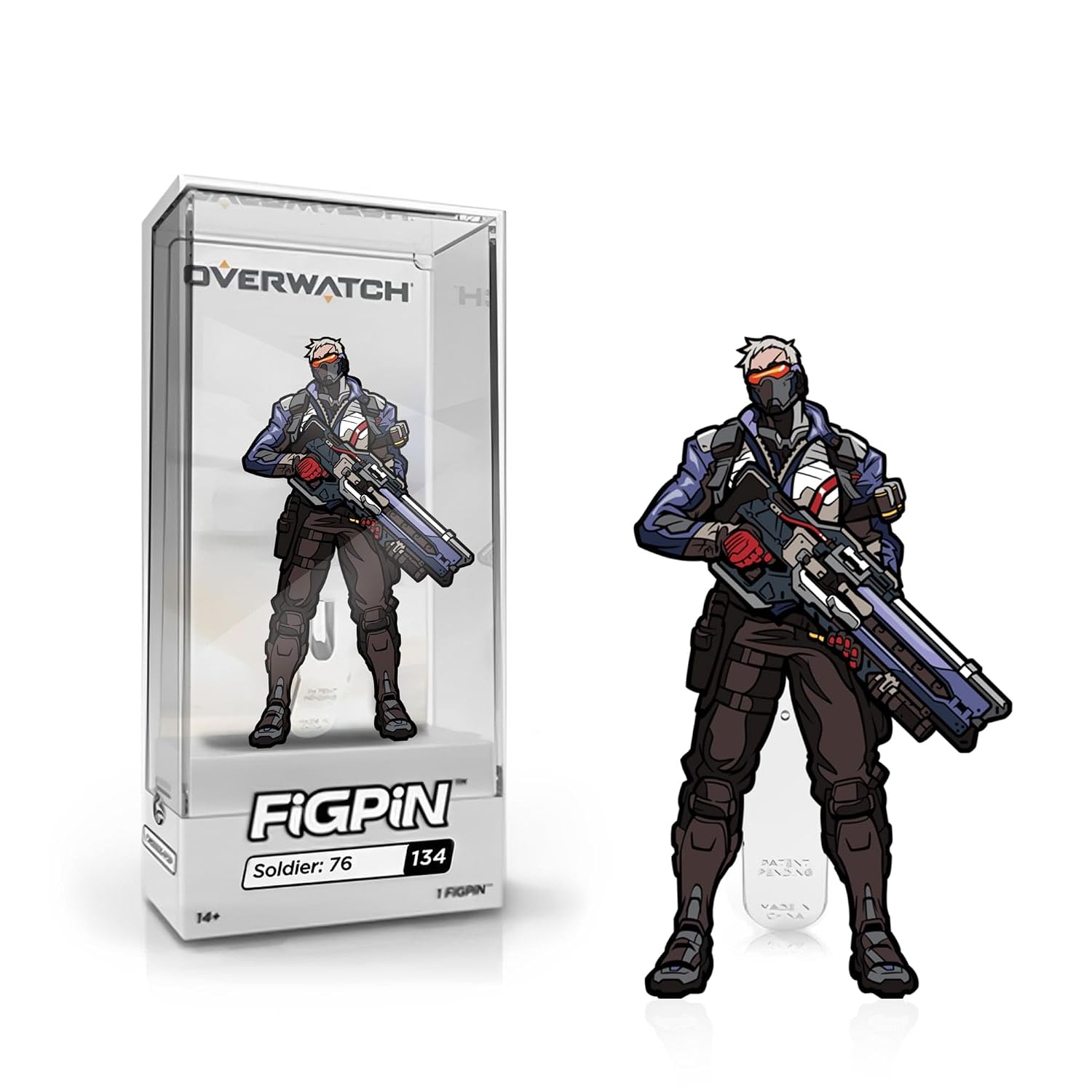 FiGPiN Overwatch: Soldier: 76 - Collectible Pin with Premium Display Case